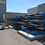 material racks in the Calgary yard at silverado oil tools